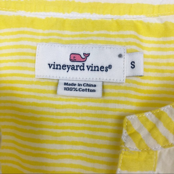 Vineyard Vines Yellow Stripe Button Up Blouse - Picture 2 of 8